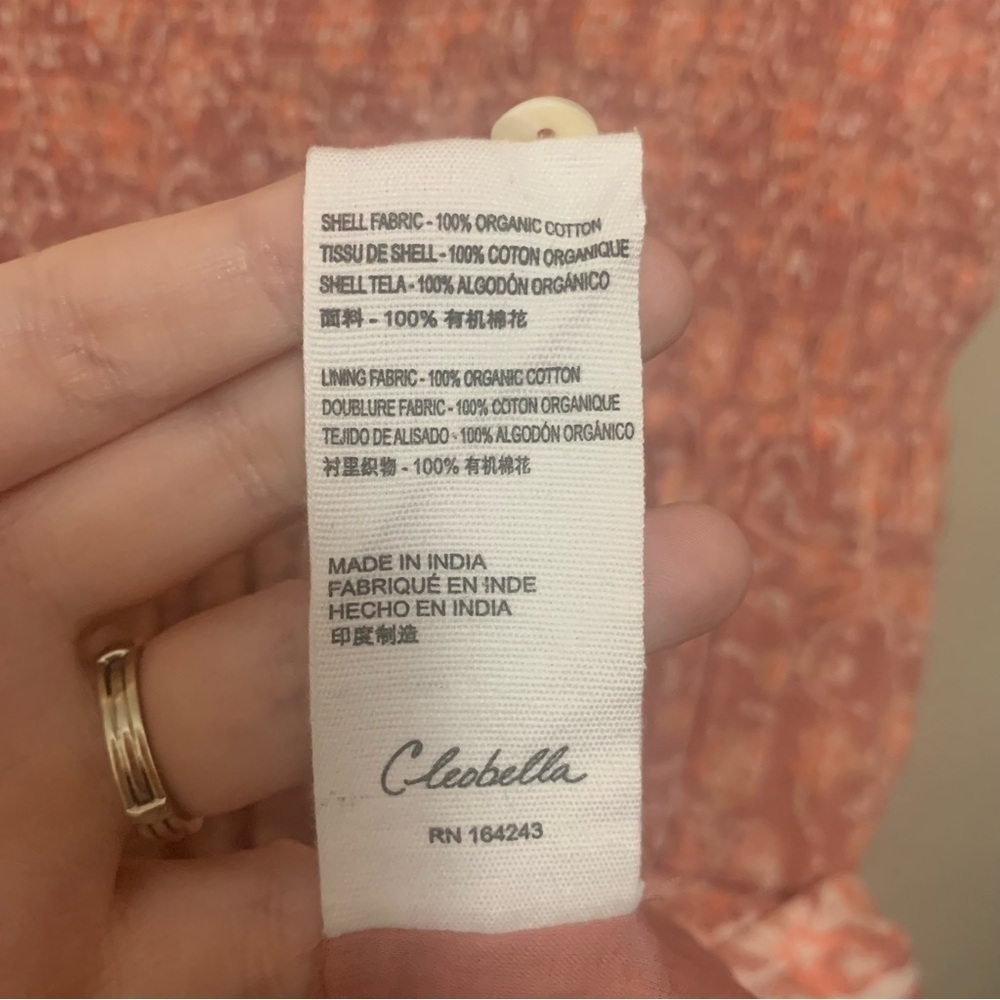 Cleobella Rita Ankle Dress Pink Tan Size Medium - Picture 10 of 10